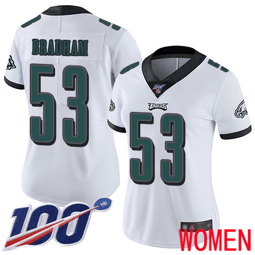 Women Philadelphia Eagles #53 Nigel Bradham White Vapor Untouchable NFL Jersey Limited Player Season->youth nfl jersey->Youth Jersey